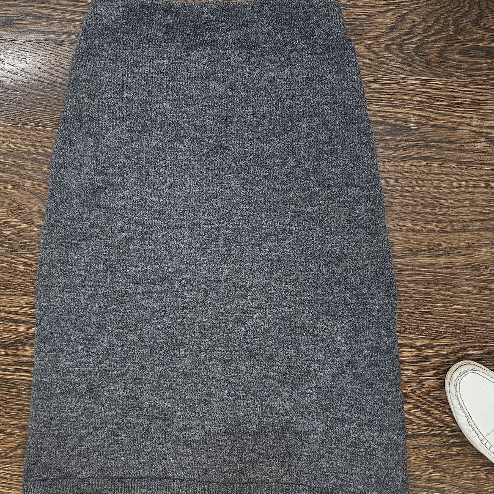 Mango Charcoal Knit Pencil Skirt